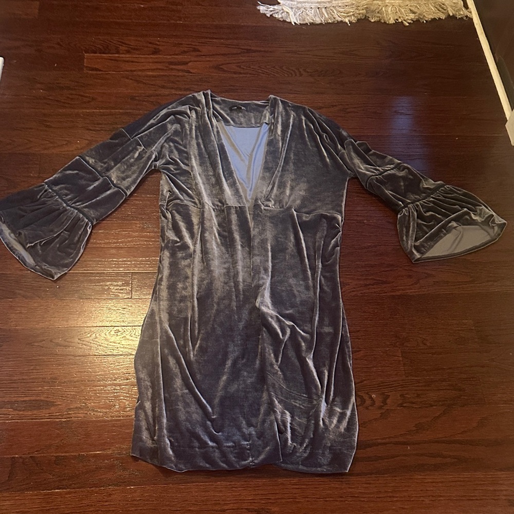 Elegant Velvet Shacket with Bell Sleeves